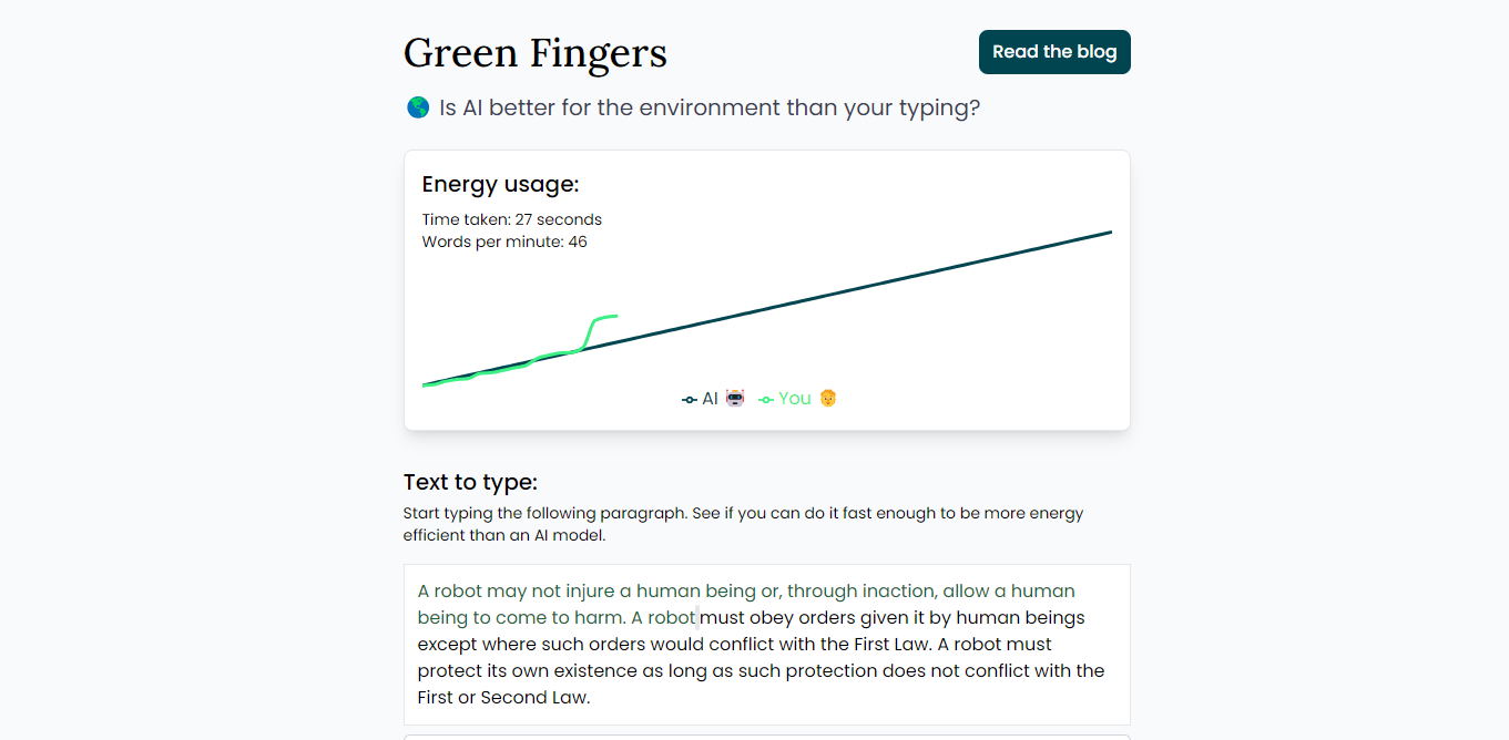 Paragraph Pollution: AI is (probably) greener than you typing on a laptop